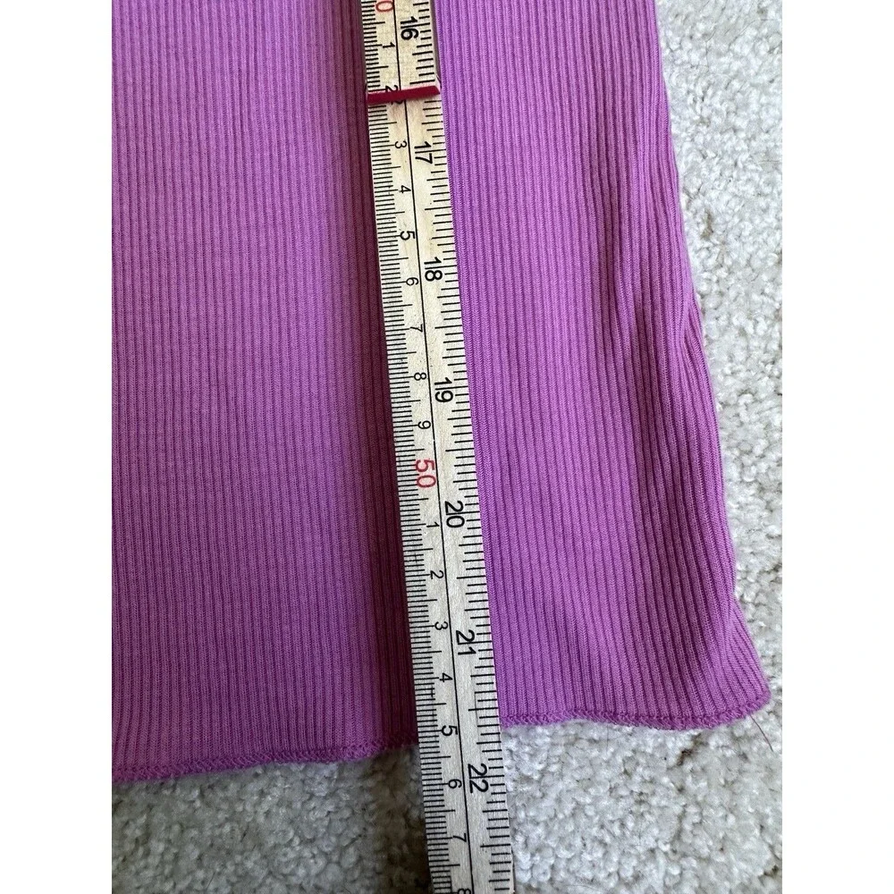 Vintage Moda International Lilac Ribbed Long Sleeve Boat Neck Top XS Tencel Y2K - Picture 8 of 10